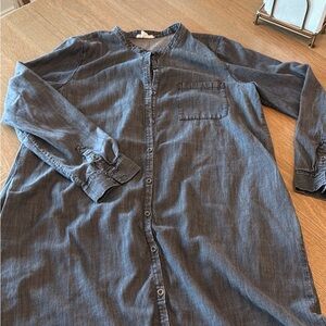 Eileen Fisher Blue Denim Long Sleeve Shirt Dress